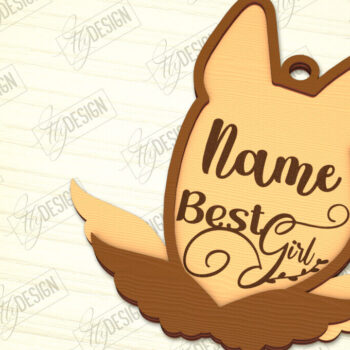 Intra απο ξύλο plywood 3mm-4mm πάχος - Στολίδι Μνήμης Σκύλου | Φτερά Αγγέλου |CNC Δίασταση 6x6 cm INTRAFABR-98194174 - Image 1