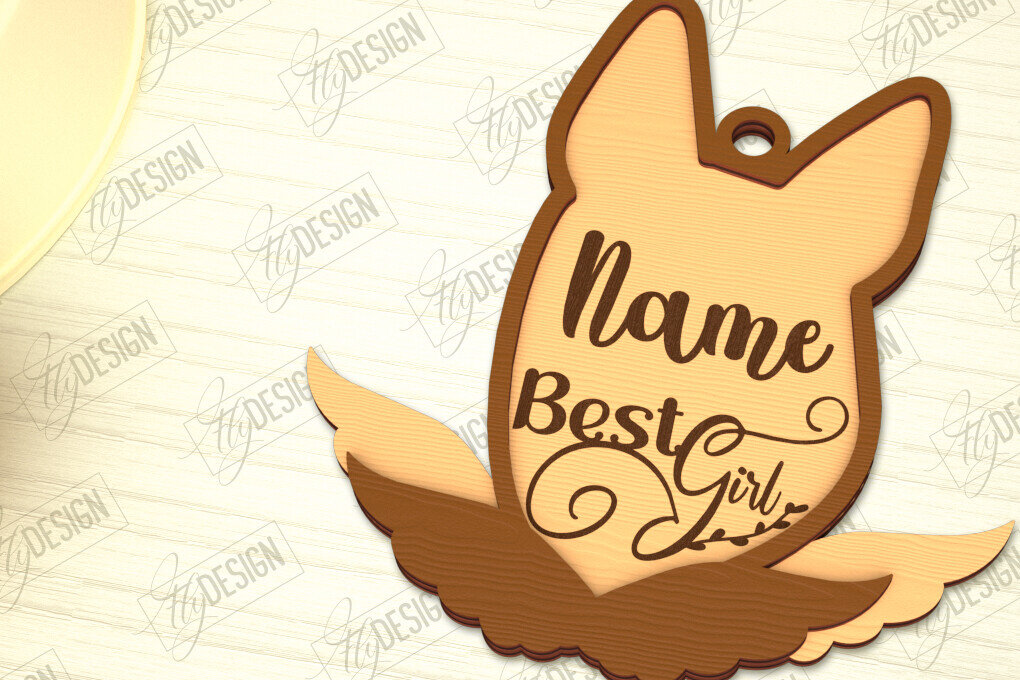 Intra απο ξύλο plywood 3mm-4mm πάχος - Στολίδι Μνήμης Σκύλου | Φτερά Αγγέλου |CNC Δίασταση 6x6 cm INTRAFABR-98194174