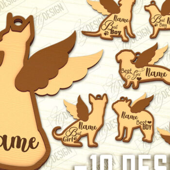 Intra απο ξύλο plywood 3mm-4mm πάχος - Δέσμη κοπής λέιζερ στολίδι αναμνηστικού σκύλου Δίασταση 6x6 cm INTRAFABR-98194599 - Image 1