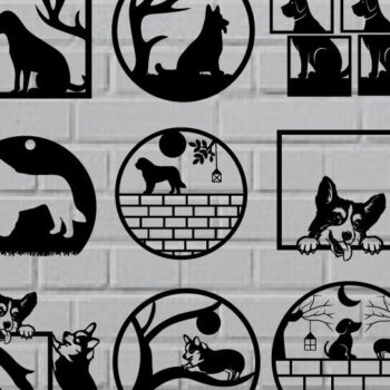 Intra απο ξύλο plywood 3mm-4mm πάχος - Δέσμη κοπής με λέιζερ μεταλλικού τοίχου Dog Δίασταση 40x50 cm INTRAFABR-97259269 - Image 1