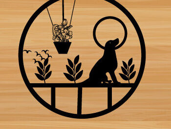 Intra απο ξύλο plywood 3mm-4mm πάχος -  κοπής με λέιζερ τέχνης μεταλλικής διακόσμησης τοίχου Dog Δίασταση 40x50 cm INTRAFABR-74782740 - Image 1