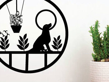 Intra απο ξύλο plywood 3mm-4mm πάχος -  κοπής με λέιζερ τέχνης μεταλλικής διακόσμησης τοίχου Dog Δίασταση 40x50 cm INTRAFABR-74782740 - Image 2