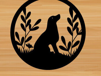 Intra απο ξύλο plywood 3mm-4mm πάχος - κοπής με λέιζερ τέχνης μεταλλικής διακόσμησης τοίχου Dog Δίασταση 40x50 cm INTRAFABR-74781742 - Image 1