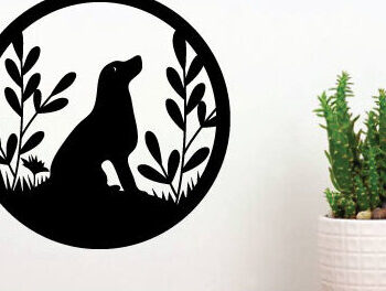 Intra απο ξύλο plywood 3mm-4mm πάχος - κοπής με λέιζερ τέχνης μεταλλικής διακόσμησης τοίχου Dog Δίασταση 40x50 cm INTRAFABR-74781742 - Image 2