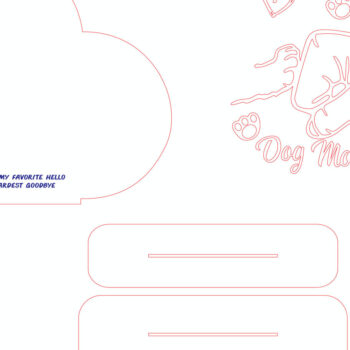 Intra απο ξύλο plywood 3mm-4mm πάχος - Σύμβολο καρδιάς μαμάς σκύλου  Δίασταση 20x20 cm INTRAFABR-116296819 - Image 1