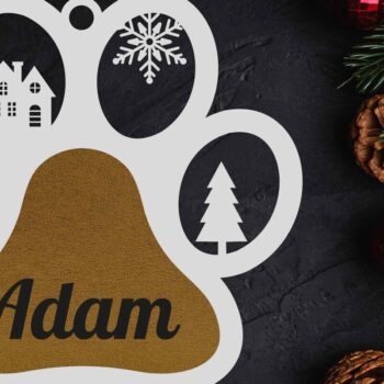 Intra απο ξύλο plywood 3mm-4mm πάχος - Στολίδι με όνομα σκύλου  Laser Cut Bundle Δίασταση 6x6 cm INTRAFABR-48305149 - Image 3