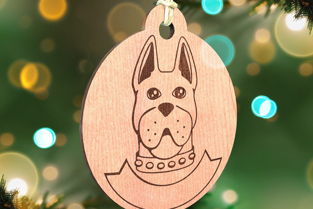 Intra απο ξύλο plywood 3mm-4mm πάχος - Στολίδι σκύλου με λέιζερ  | Λέιζερ σκύλου Δίασταση 6x6 cm INTRAFABR-72472973