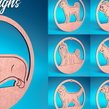 Intra απο ξύλο plywood 3mm-4mm πάχος - Στολίδι σκύλου με λέιζερ  | Λέιζερ σκύλου Δίασταση 6x6 cm INTRAFABR-72481696 - Image 1