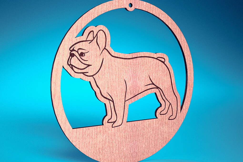 Intra απο ξύλο plywood 3mm-4mm πάχος - Στολίδι σκύλου με λέιζερ  | Λέιζερ σκύλου Δίασταση 6x6 cm INTRAFABR-72481800