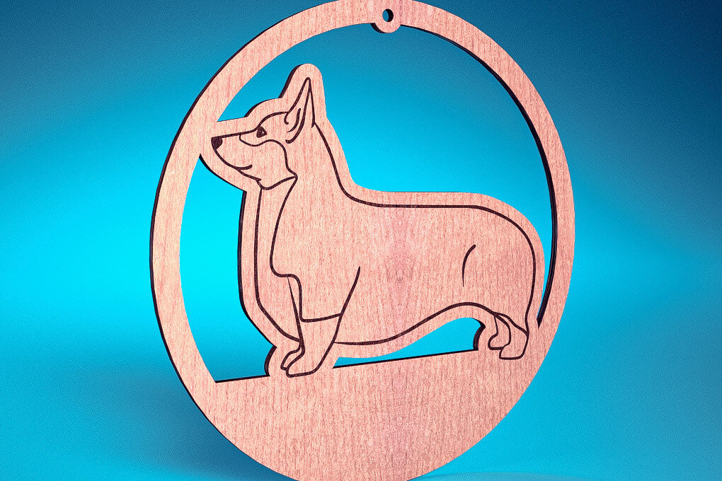 Intra απο ξύλο plywood 3mm-4mm πάχος - Στολίδι σκύλου με λέιζερ  | Λέιζερ σκύλου Δίασταση 6x6 cm INTRAFABR-72481880