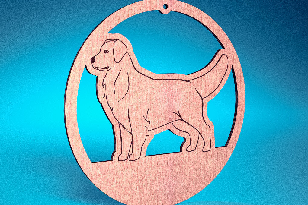 Intra απο ξύλο plywood 3mm-4mm πάχος - Στολίδι σκύλου με λέιζερ  | Λέιζερ σκύλου Δίασταση 6x6 cm INTRAFABR-72482028