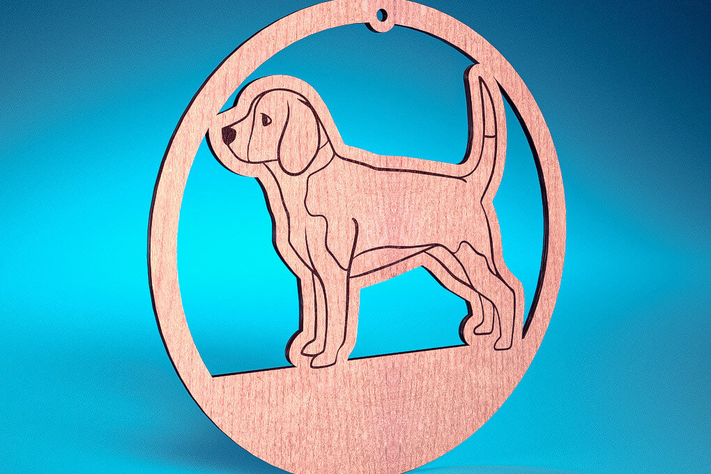Intra απο ξύλο plywood 3mm-4mm πάχος - Στολίδι σκύλου με λέιζερ  | Λέιζερ σκύλου Δίασταση 6x6 cm INTRAFABR-72482091