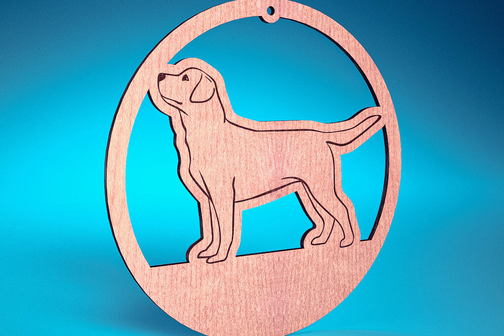 Intra απο ξύλο plywood 3mm-4mm πάχος - Στολίδι σκύλου με λέιζερ  | Λέιζερ σκύλου Δίασταση 6x6 cm INTRAFABR-72482133