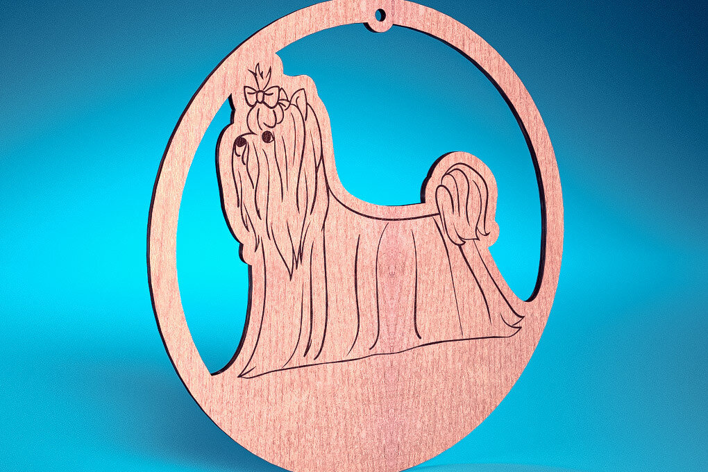 Intra απο ξύλο plywood 3mm-4mm πάχος - Στολίδι σκύλου με λέιζερ  | Λέιζερ σκύλου Δίασταση 6x6 cm INTRAFABR-72482158