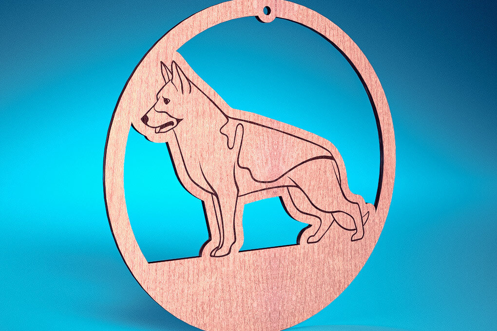 Intra απο ξύλο plywood 3mm-4mm πάχος - Στολίδι σκύλου με λέιζερ  | Λέιζερ σκύλου Δίασταση 6x6 cm INTRAFABR-72482183