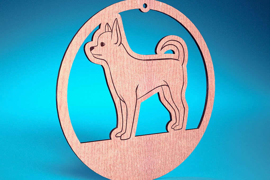 Intra απο ξύλο plywood 3mm-4mm πάχος - Στολίδι σκύλου με λέιζερ  | Λέιζερ σκύλου Δίασταση 6x6 cm INTRAFABR-72482260