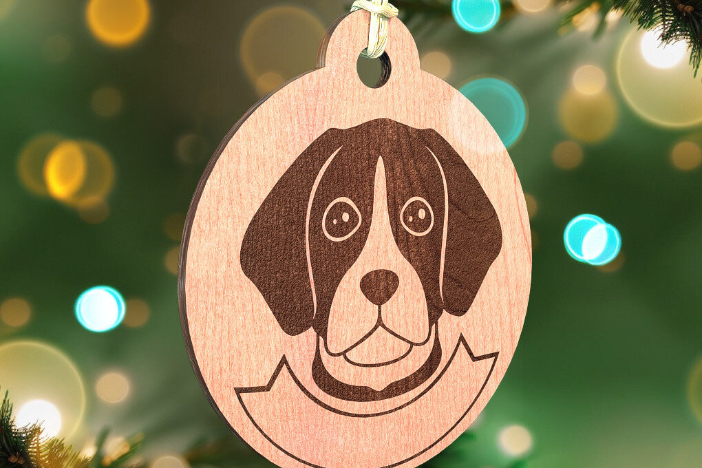 Intra απο ξύλο plywood 3mm-4mm πάχος - Στολίδι σκύλου με λέιζερ  | Λέιζερ σκύλου Δίασταση 6x6 cm INTRAFABR-72472793