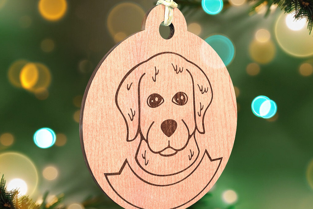 Intra απο ξύλο plywood 3mm-4mm πάχος - Στολίδι σκύλου με λέιζερ  | Λέιζερ σκύλου Δίασταση 6x6 cm INTRAFABR-72472857