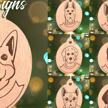 Intra απο ξύλο plywood 3mm-4mm πάχος - Στολίδι σκύλου με λέιζερ  | Λέιζερ σκύλου Δίασταση 6x6 cm INTRAFABR-72472623 - Image 1