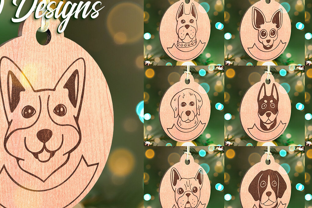 Intra απο ξύλο plywood 3mm-4mm πάχος - Στολίδι σκύλου με λέιζερ  | Λέιζερ σκύλου Δίασταση 6x6 cm INTRAFABR-72472623