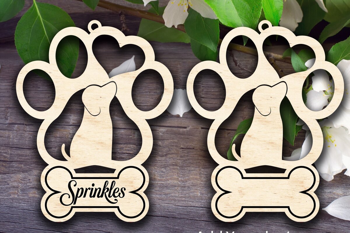 Intra απο ξύλο plywood 3mm-4mm πάχος - Στολίδι σκύλου με σποτ για όνομα Δίασταση 6x6 cm INTRAFABR-32816726