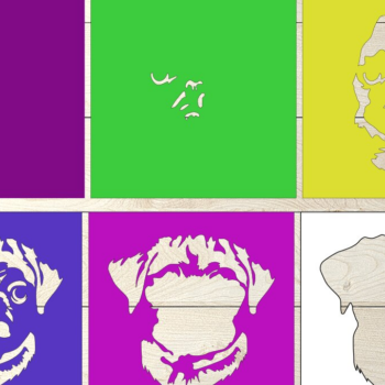 Intra απο ξύλο plywood 3mm-4mm πάχος - Dog Papercutting , Dog Layered Δίασταση 25x25 cm INTRAFABR-76853300 - Image 1