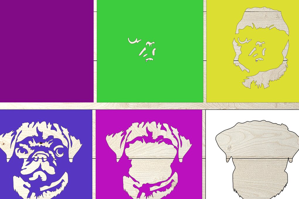 Intra απο ξύλο plywood 3mm-4mm πάχος - Dog Papercutting , Dog Layered Δίασταση 25x25 cm INTRAFABR-76853300