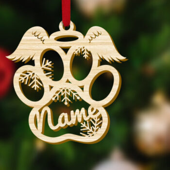 Intra απο ξύλο plywood 3mm-4mm πάχος - Διακόσμηση χριστουγεννιάτικου δέντρου αγγέλου σκύλου Δίασταση 7x4 cm INTRAFABR-50654063 - Image 1