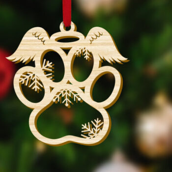 Intra απο ξύλο plywood 3mm-4mm πάχος - Διακόσμηση χριστουγεννιάτικου δέντρου αγγέλου σκύλου Δίασταση 7x4 cm INTRAFABR-50654063 - Image 2