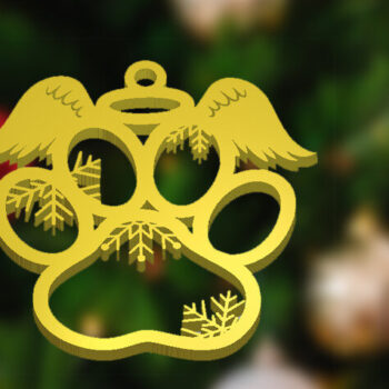 Intra απο ξύλο plywood 3mm-4mm πάχος - Διακόσμηση χριστουγεννιάτικου δέντρου αγγέλου σκύλου Δίασταση 7x4 cm INTRAFABR-50654063 - Image 3