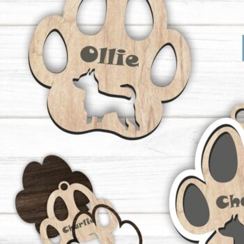 Intra απο ξύλο plywood 3mm-4mm πάχος - Χριστουγεννιάτικο στολίδι Dog Paw , Laser Δίασταση 6x6 cm INTRAFABR-81144323 - Image 1