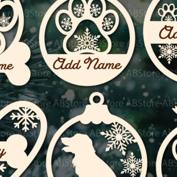 Intra απο ξύλο plywood 3mm-4mm πάχος - Χριστουγεννιάτικα στολίδια Paw σκύλου Δίασταση 6x6 cm INTRAFABR-111476255 - Image 1