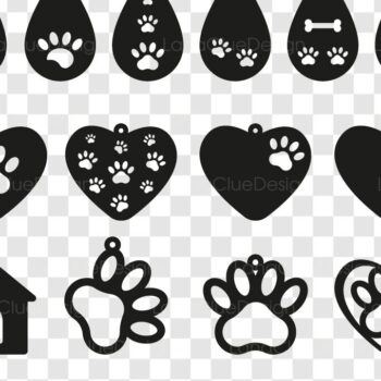 Intra απο ξύλο plywood 3mm-4mm πάχος - Πακέτο  με σκουλαρίκια με πόδια σκύλου Δίασταση 3x3 cm INTRAFABR-67780467 - Image 3