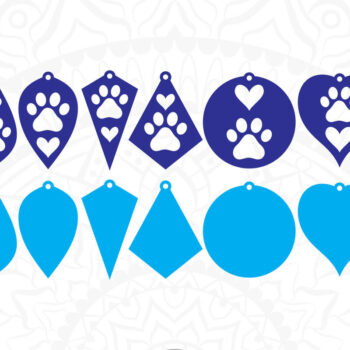 Intra απο ξύλο plywood 3mm-4mm πάχος - Dog Paw Earrings Cut File with Heart Δίασταση 3x3 cm INTRAFABR-14270457 - Image 4