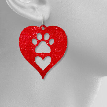 Intra απο ξύλο plywood 3mm-4mm πάχος - Dog Paw Earrings Cut File with Heart Δίασταση 3x3 cm INTRAFABR-14270457 - Image 5