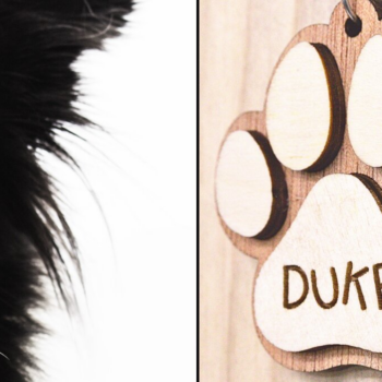 Intra απο ξύλο plywood 3mm-4mm πάχος - Μπρελόκ με πόδι σκύλου με πρότυπο κόλλησης Δίασταση 4x4 cm INTRAFABR-117111266 - Image 1