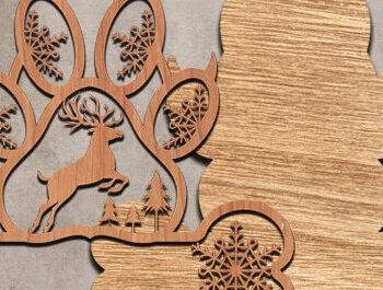 Intra απο ξύλο plywood 3mm-4mm πάχος - Δέσμη κοπής λέιζερ ποδιών σκύλου Δίασταση 30x20 cm INTRAFABR-46894581 - Image 8