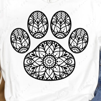 Intra απο ξύλο plywood 3mm-4mm πάχος - Dog Paw Mandala Δίασταση 30x30 cm INTRAFABR-117736967 - Image 2