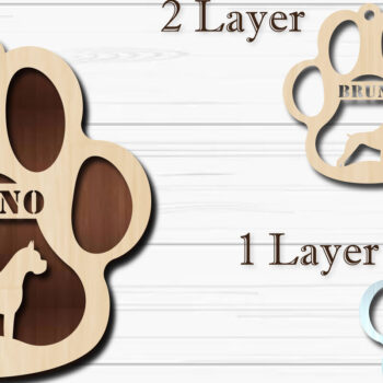 Intra απο ξύλο plywood 3mm-4mm πάχος - Στολίδι για πόδι σκύλου  Boxer Δίασταση 4x4 cm INTRAFABR-92852395 - Image 1