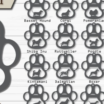 Intra απο ξύλο plywood 3mm-4mm πάχος - Πακέτο  στολίδι με πόδι σκύλου Δίασταση 4x4 cm INTRAFABR-92887548 - Image 2