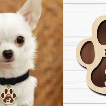 Intra απο ξύλο plywood 3mm-4mm πάχος - Στολίδι με πόδια σκύλου  Τσιουάουα Δίασταση 4x4 cm INTRAFABR-92887119 - Image 3