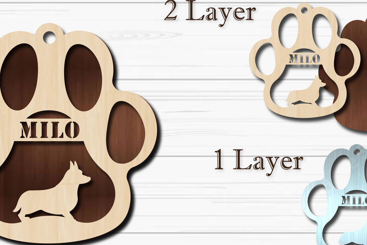 Intra απο ξύλο plywood 3mm-4mm πάχος - Στολίδι για σκύλους  Corgi Δίασταση 4x4 cm INTRAFABR-92886780