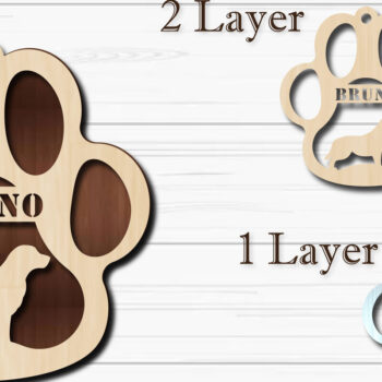 Intra απο ξύλο plywood 3mm-4mm πάχος - Στολίδι Dog Paw  Golden Retriever Δίασταση 4x4 cm INTRAFABR-92853031 - Image 1