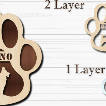 Intra απο ξύλο plywood 3mm-4mm πάχος - Στολίδι Paw Dog  Kintamani Δίασταση 4x4 cm INTRAFABR-92853212 - Image 1