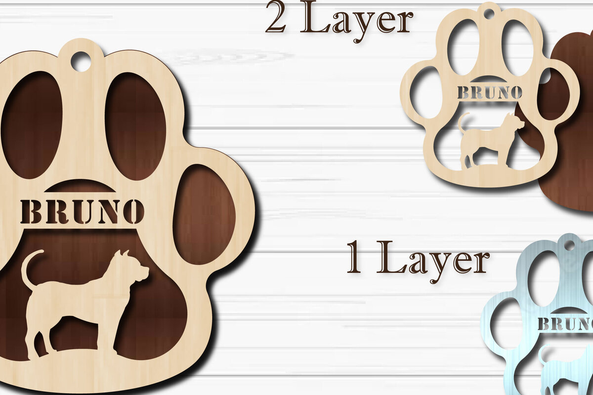 Intra απο ξύλο plywood 3mm-4mm πάχος - Στολίδι για σκύλους  Πιτ Μπουλ Δίασταση 4x4 cm INTRAFABR-92853356