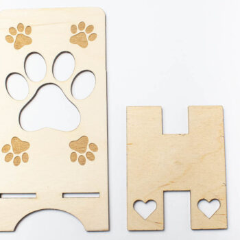 Intra απο ξύλο plywood 3mm-4mm πάχος - Τηλεφωνική βάση Dog Paws Δίασταση 20x20 cm INTRAFABR-66104803 - Image 2