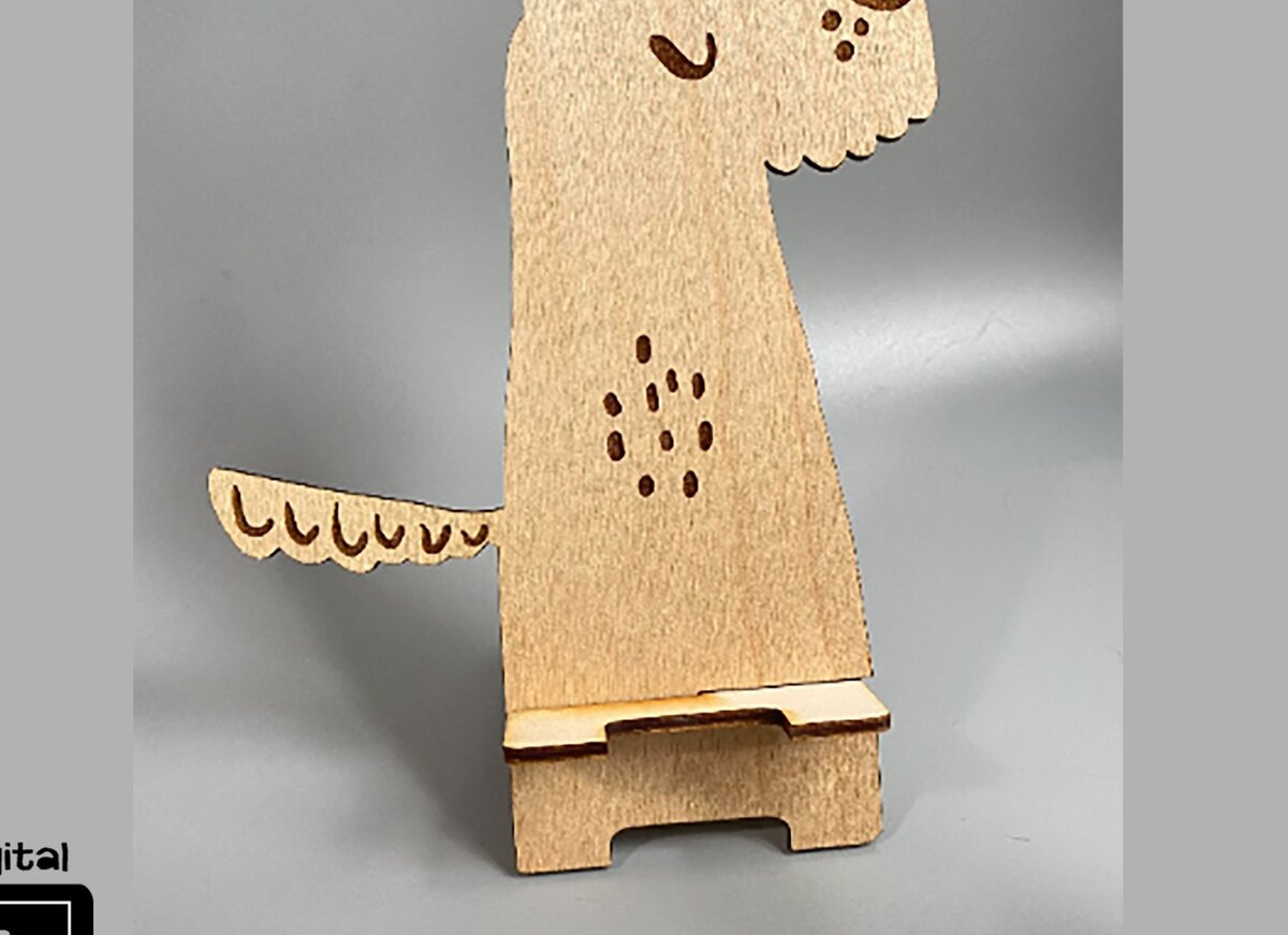 Intra απο ξύλο plywood 3mm-4mm πάχος -  με λέιζερ βάση στήριξης τηλεφώνου για σκύλους Δίασταση 20x20 cm INTRAFABR-34640726