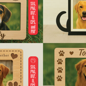 Intra απο ξύλο plywood 3mm-4mm πάχος - Πακέτο φωτογραφιών σκύλου με Laser Cut  Δίασταση 4x4 cm INTRAFABR-120646017 - Image 1