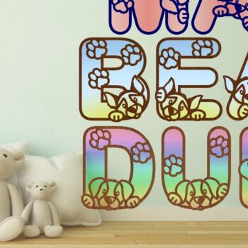 Intra απο ξύλο plywood 3mm-4mm πάχος - Σκύλος/Κουτάβι Σετ Γράμματα Αλφαβήτου 78 Γραμμάτων Δίασταση 30x20 cm INTRAFABR-75602656 - Image 2