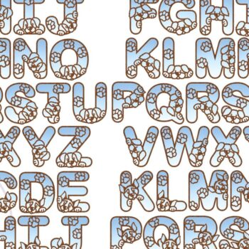 Intra απο ξύλο plywood 3mm-4mm πάχος - Σκύλος/Κουτάβι Σετ Γράμματα Αλφαβήτου 78 Γραμμάτων Δίασταση 30x20 cm INTRAFABR-75602656 - Image 4